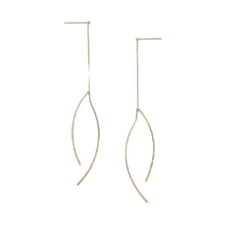 Faux Silver / Pendant Sterling Earring Curve Gemstone Fringed