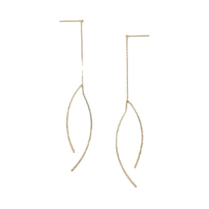 Faux Silver / Pendant Sterling Earring Curve Gemstone Fringed