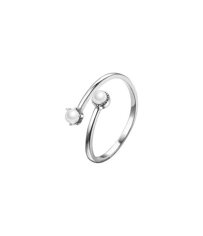 Bague ouverte en argent sterling avec fausses perles