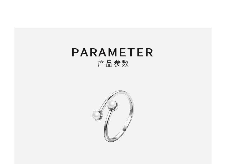 Bague ouverte en argent sterling avec fausses perles