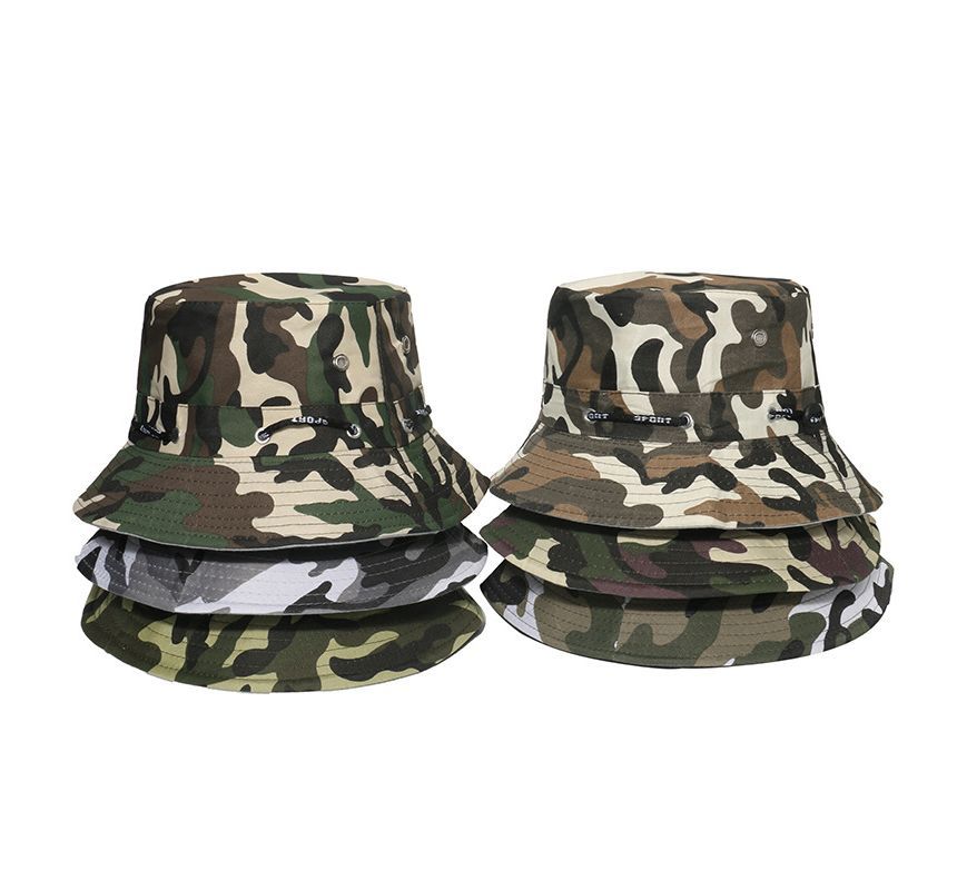 / Hat Print Plain Camouflage Bucket