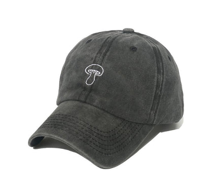 Embroidered Hat Mushroom Bucket Denim