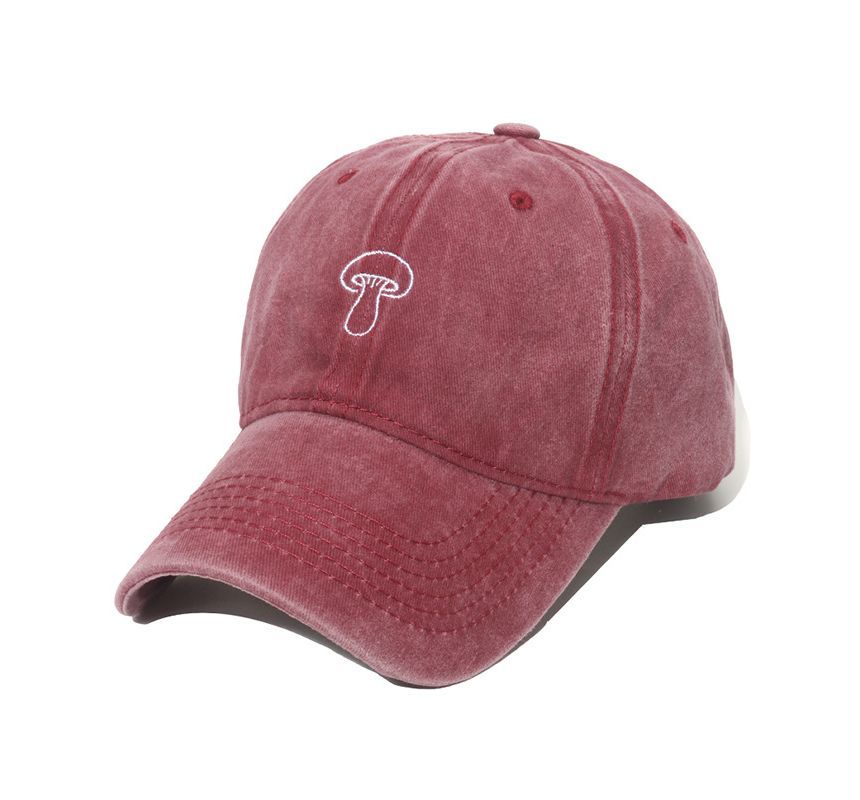 Embroidered Hat Mushroom Bucket Denim
