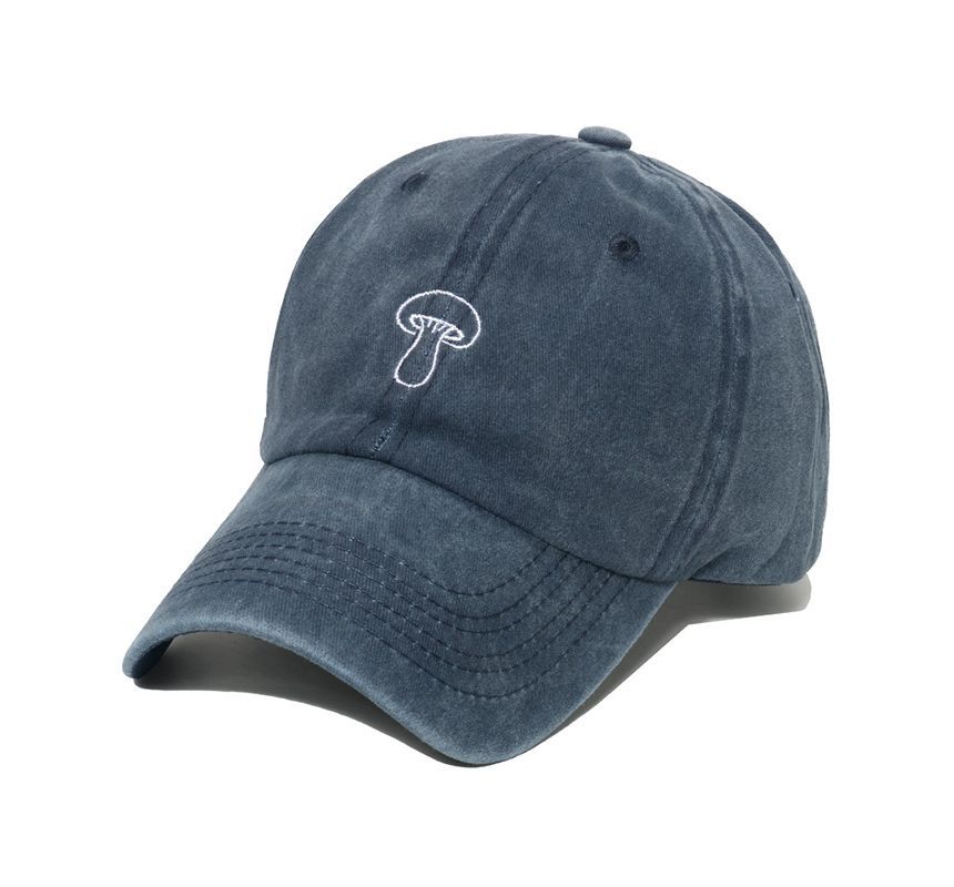 Embroidered Hat Mushroom Bucket Denim