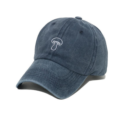 Embroidered Hat Mushroom Bucket Denim