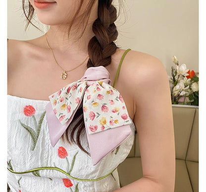 Floral Print Bow Scrunchie