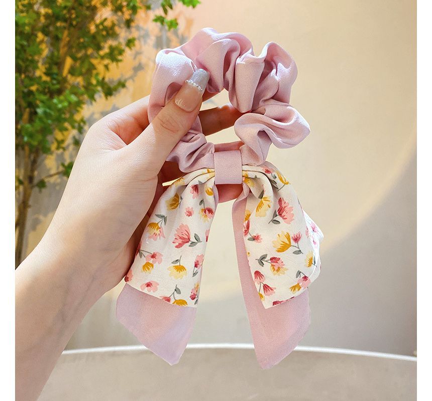 Floral Print Bow Scrunchie