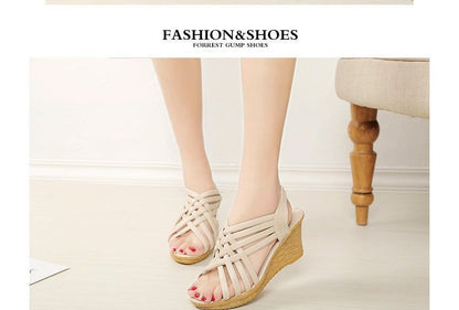 Strappy Sandals Wedge-Heel