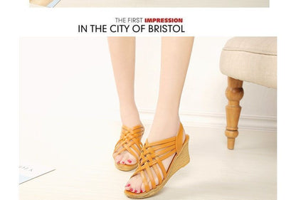 Strappy Sandals Wedge-Heel