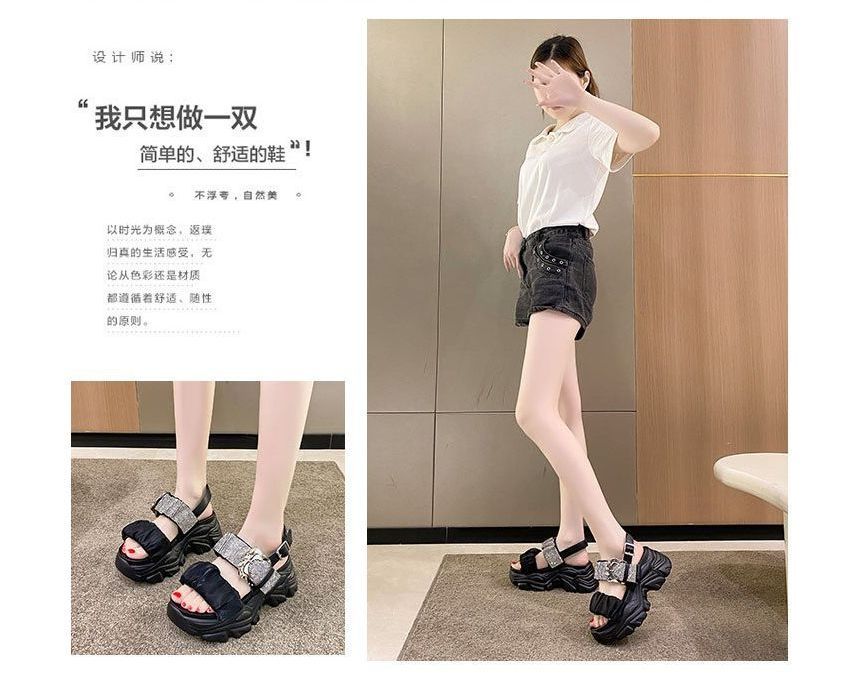 Sandals Platform Rhinestone