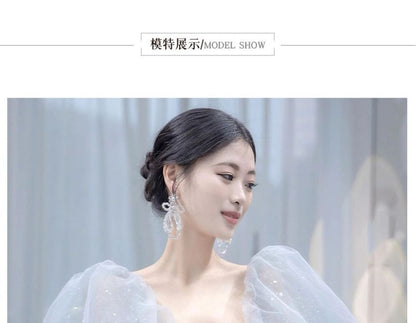 Glitter A-Line Square-Neck Evening Gown