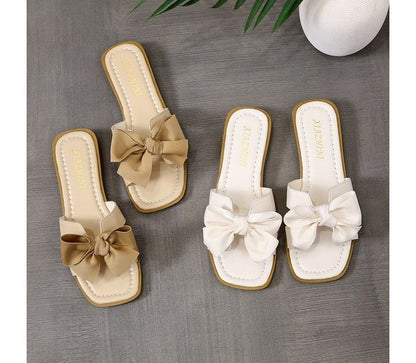 Slide Bow Accent Sandals