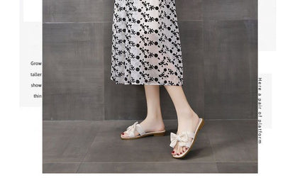 Slide Bow Accent Sandals