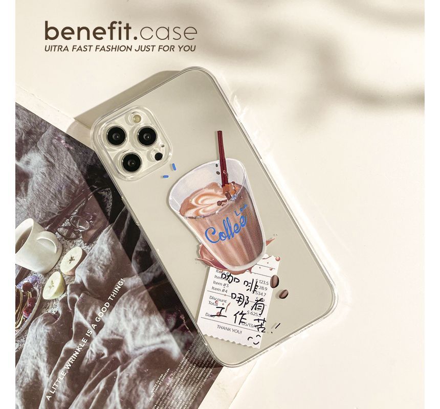 Transparent Case Phone Coffee