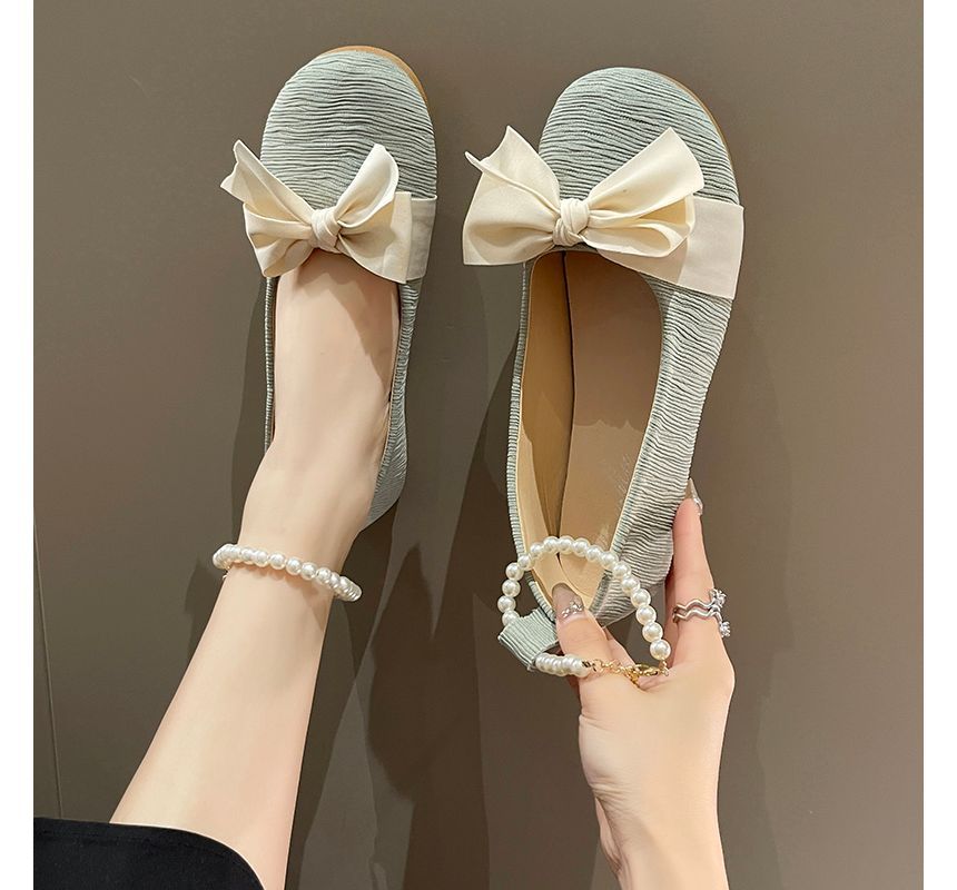 Bow Faux Flats Pearl