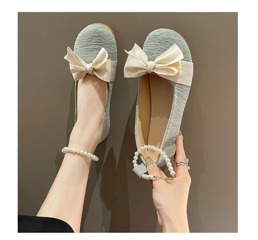 Bow Faux Flats Pearl