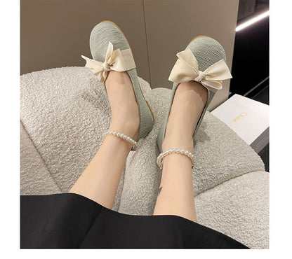 Bow Faux Flats Pearl