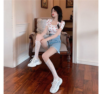 Print T-Shirt Short-Sleeve Strawberry