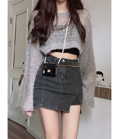 Denim Mini Skort