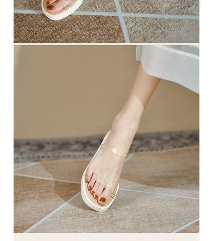 Platform Wedge Heel Slide Sandals