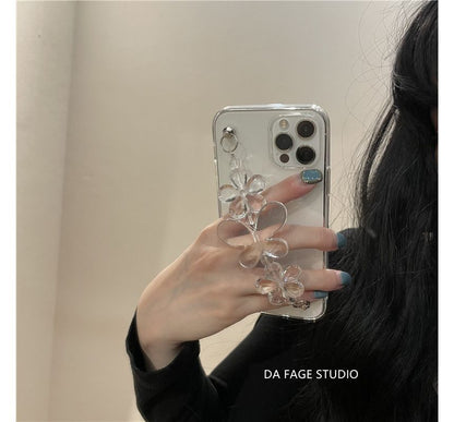 Transparent Phone Chain Flower Case