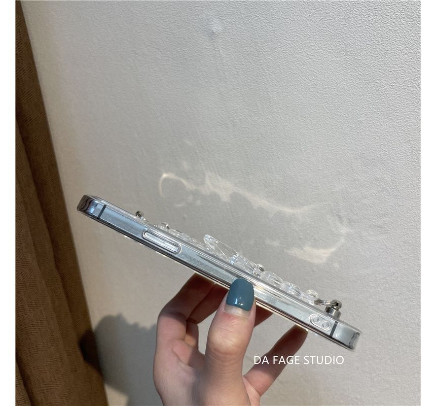 Transparent Phone Chain Flower Case