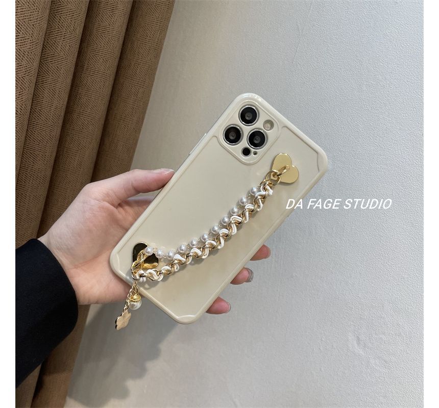 Pearl Faux Flower Case Phone Chain