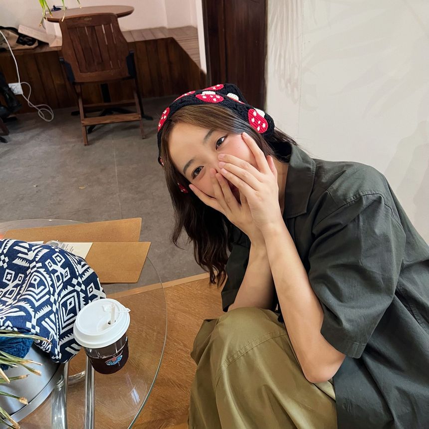 Mushroom Knit Bandana Head