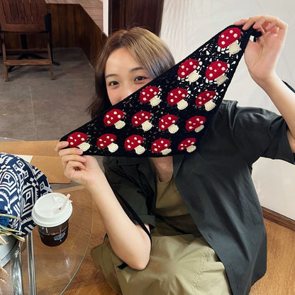 Mushroom Knit Bandana Head