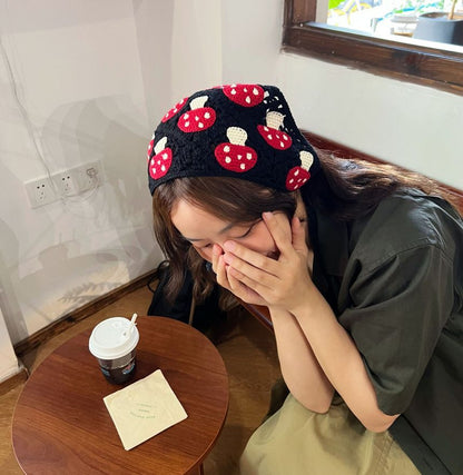 Mushroom Knit Bandana Head