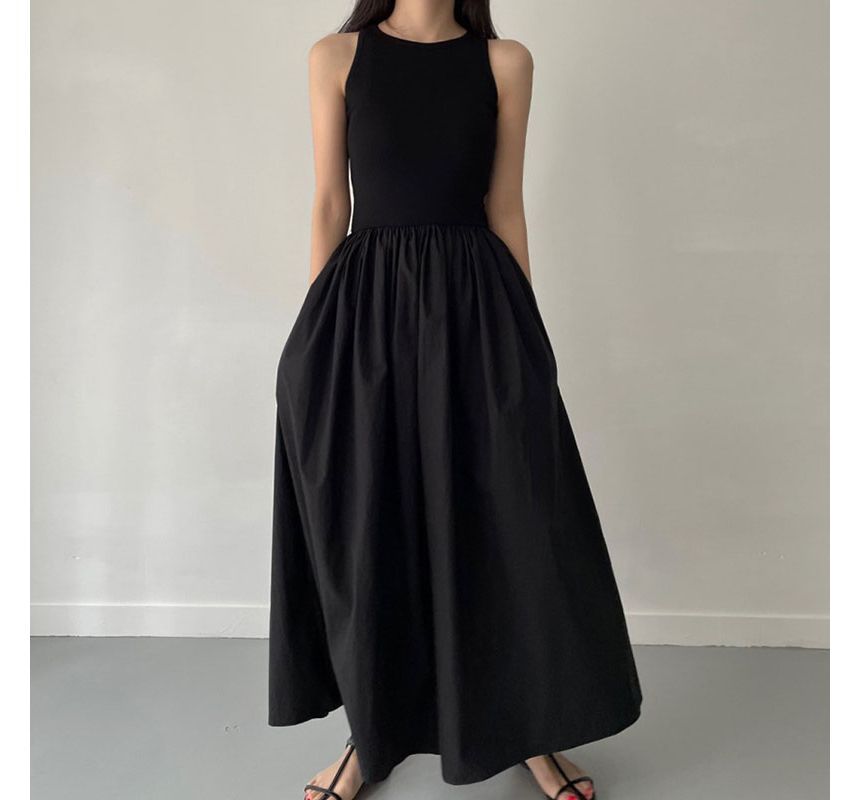 Sleeveless A-Line Maxi Dress