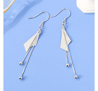 Geometric Sterling Silver Drop Earring