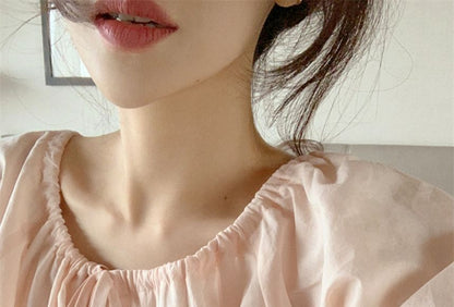 Short-Sleeve Button Blouse