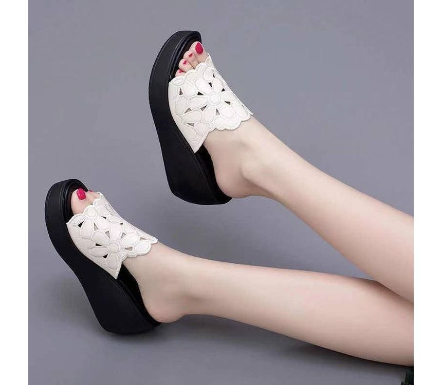 Slide Sandals Platform Wedge-Heel