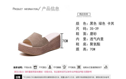 Slide Platform Wedge-Heel Sandals