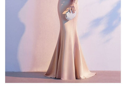Mermaid Evening Long-Sleeve Lace V-Neck Gown