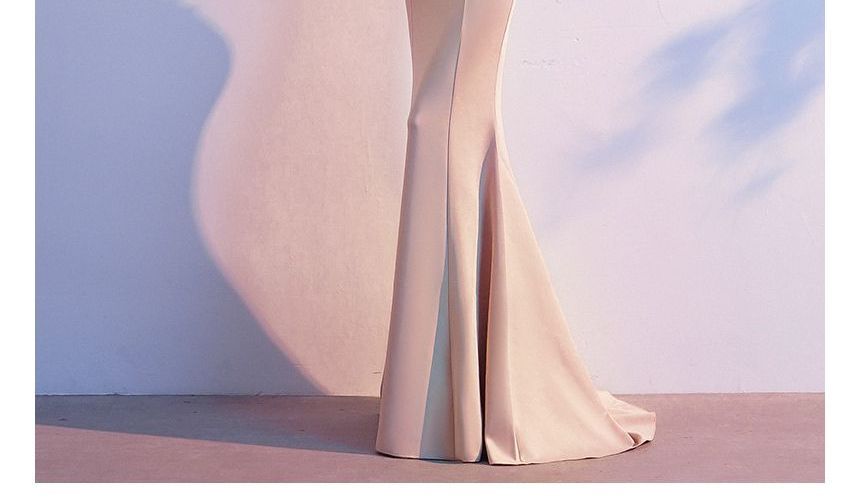 Mermaid Evening Long-Sleeve Lace V-Neck Gown