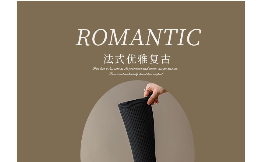 Block Heel Boots Tall Knit