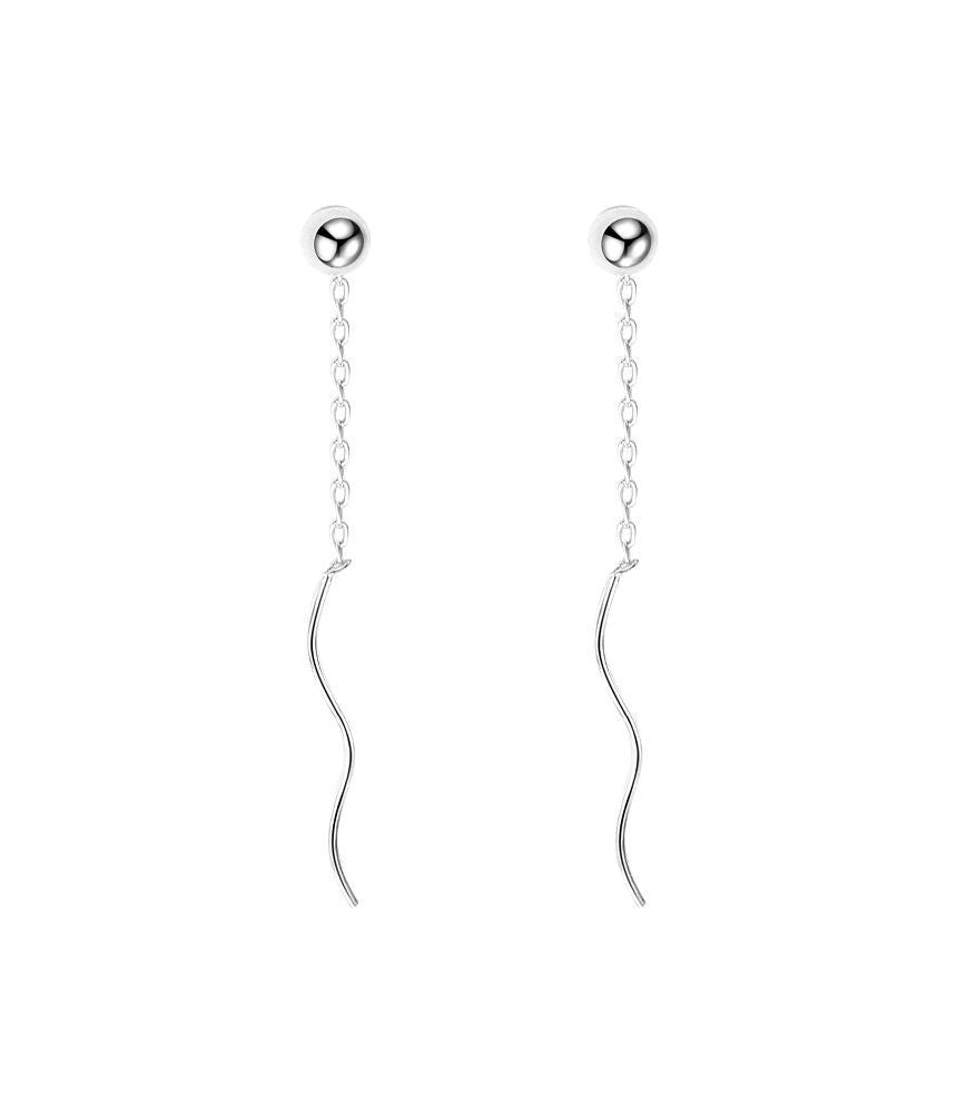 Wavy Sterling Silver Dangle Earring