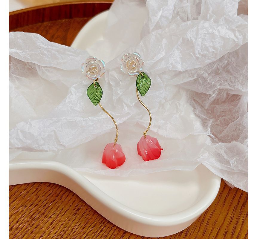 Flower Alloy Dangle Earring