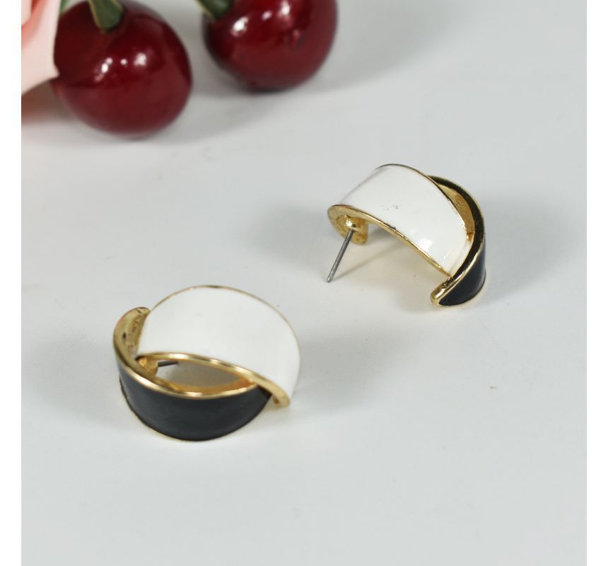 Curve Alloy Glaze Earring