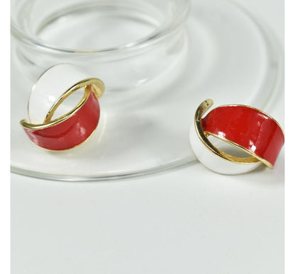 Curve Alloy Glaze Earring