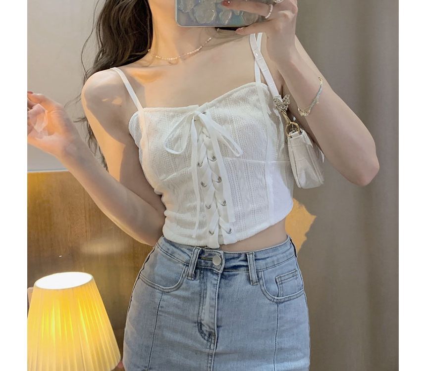 Lace Up Camisole Top