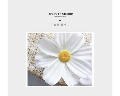 Bucket Pearl Faux Bag Woven Strap