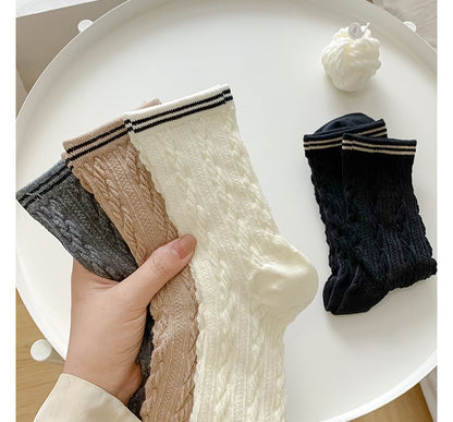 Set of 2 / 4: Contrast Trim Socks