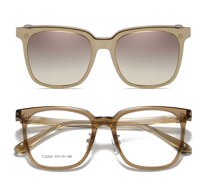 Magnetic Sunglasses Snap On with Glasses Square