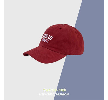 Lettering Baseball Cap Embroidered
