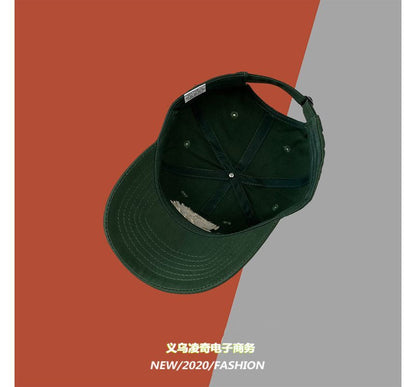 Lettering Embroidered Cap Baseball