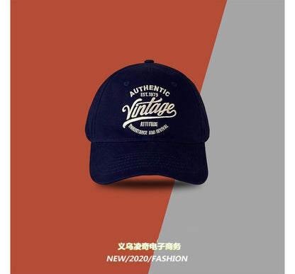 Lettering Embroidered Cap Baseball