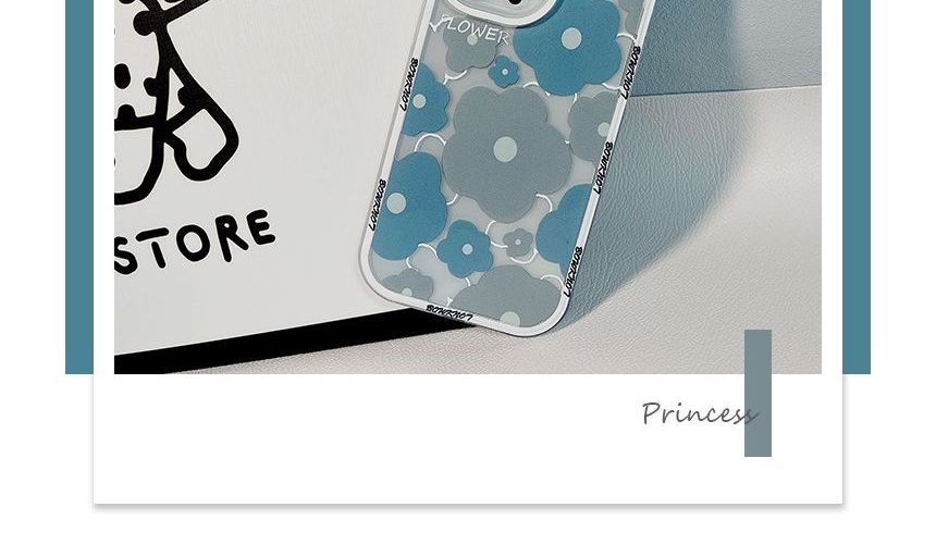 Bead Transparent Phone Case Chain Flower